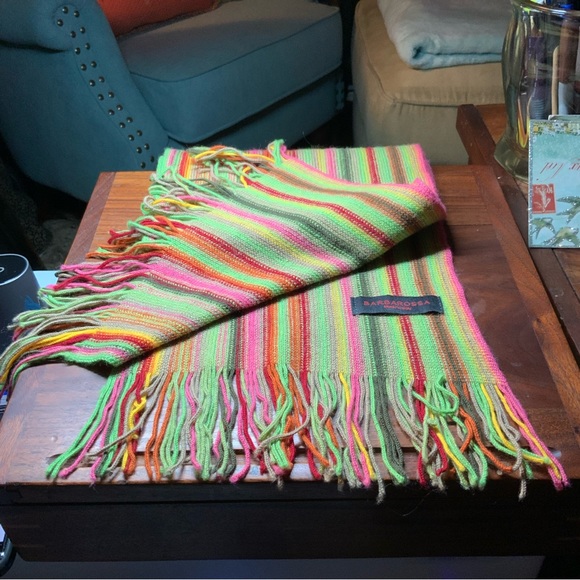 Barbarossa Very Long Luxury Italian multi-colored woven 10" H x 67" W scarf - Picture 7 of 13